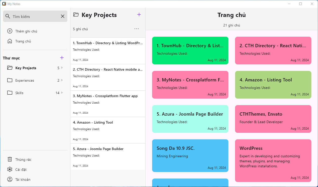 MyNotes - Crossplatform Flutter app